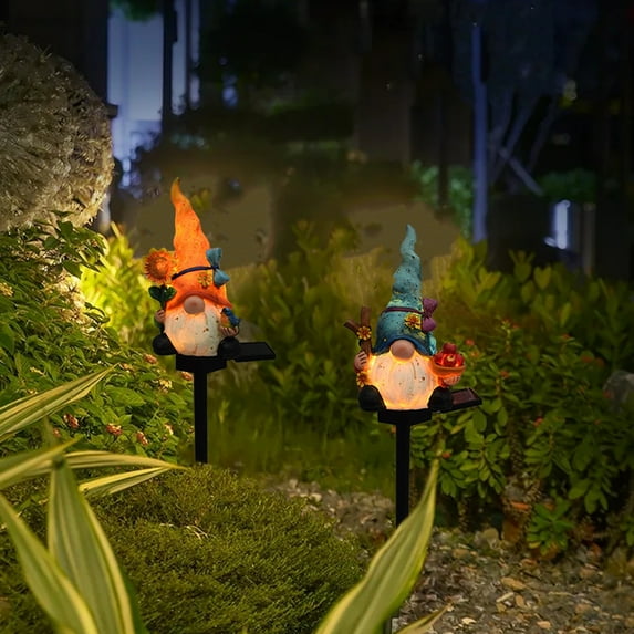 Vacemry Under $5 Solar Powered Garden Decor, Outdoor LED Gnome Light with Auto Dusk to Dawn Sensor, Weather Resistant Landscape Lighting for Yard Pathway Patio Decoration