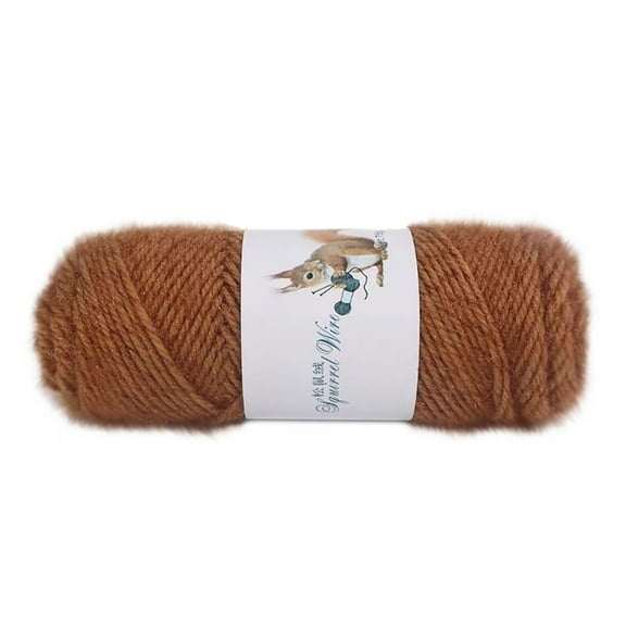 Vacemry Under $5 Squirrel Hair Yarn, Fluffy Knitting Wool for DIY, Soft Crochet Thread for Blanket, Luxury Craft Yarn for Winter Projects, Chunky Knitting Material