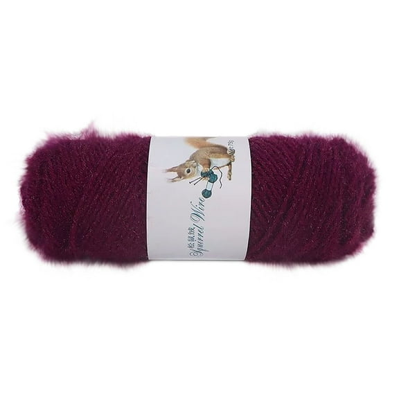Vacemry Under $5 Squirrel Hair Yarn, Fluffy Knitting Wool for DIY, Soft Crochet Thread for Blanket, Luxury Craft Yarn for Winter Projects, Chunky Knitting Material