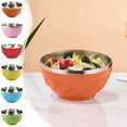 thumbnail image 1 of Vacemry Under $5 Stainless Steel Bowl, Double Layer Insulated Soup Bowl, Children's Dinner Rice Container, Household Colorful Food Bowl, Temperature Retention Design, 1 of 9