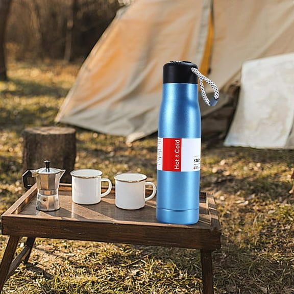 Vacemry Under $5 Stainless Steel Sports Water Bottle, 420ml Vacuum Insulated Kettle, Outdoor Hiking Flask with Drawstring for Hot Cold Beverages, Leak Proof Portable Hydration Container