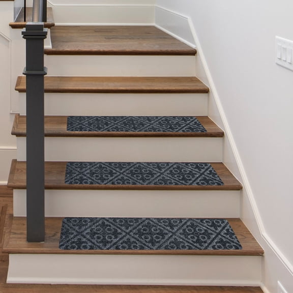 Vacemry Under $5 Stair Tread Mat with Adhesive Backing, Non-Slip Step Cover for Hardwood Stairs, Cut-to-Fit Stair Runner, Skid Resistant Staircase Cover for Home Safety