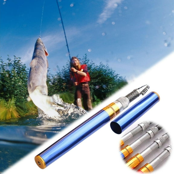 Vacemry Under $5 Telescopic Fishing Rod, Compact Pen Style Pole for Travel, Portable Angling Equipment for Beginners, Lightweight Freshwater Saltwater Casting Tool