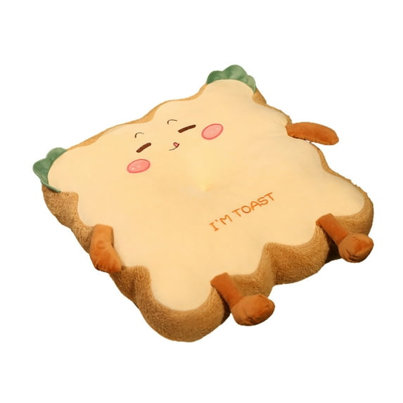 Vacemry Under $5 Toast Shape Seat Cushion, Student Office Floor Pillow, Bedroom Hip Comfort Pad, Breathable Filling Chair Mat, Home Car Sitting Accessory