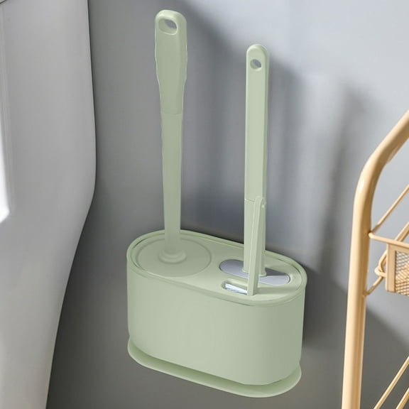 Vacemry Under $5 Toilet Bowl Brush Set, 3 Type Brush Cleaning System for Bathroom, Round Flat Slit Brush for Corner Cleaning, Hygienic Restroom Cleaning Tool