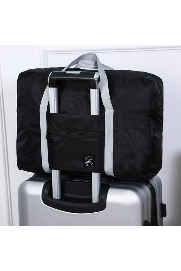 Under $5 Travel Duffel Bag, Foldable Sports Gym Bag with Trolley Sleeve, Large Capacity Organizer Bag for Weekend Trips, Lightweight Carry-On Duffel Pack