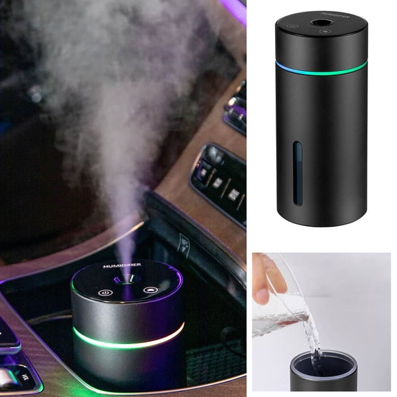 Vacemry under $5 USB Car Humidifier, Portable USB Car Humidifier and Aromatherapy Diffuser, Aluminum Alloy Body, Quiet Operation, Auto Shut-Off, Fine Mist for Dry Air Relief in Office, Bedroom