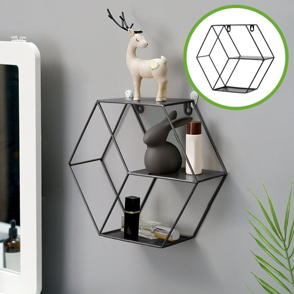 Vacemry Under $5 Wall Mounted Storage Rack, Metal Organization Shelf for Living Room, Decorative Hanging Display Unit for Home Decor, Multi-Tier Wall Organizer for Books Plants Decor