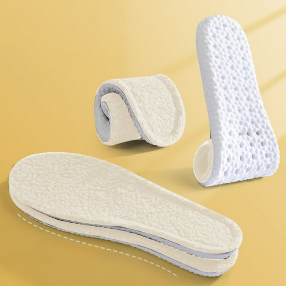 Vacemry Under $5 Warm Shoe Insoles, Fleece Lined Comfort Foot Cushion for Daily Use, Thermal Inserts for Winter Boots Athletic Shoes, Breathable Protective Pads