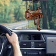 thumbnail image 1 of Vacemry Under $5 Western Saddle Pendant, Cowboy Theme Car Rearview Mirror Charm, Flat Acrylic Backpack Accessory, Country Style Keychain for Purse Zipper, 1 of 6