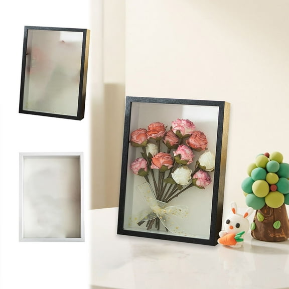 Vacemry Under $5 Wood Photo Frame, Horizontal Vertical Picture Frame Display with Stand, Tabletop Wall Mounted Photo Holder for Home Office Decor, 4x6 Inch Opening with Glass Protection for Photos