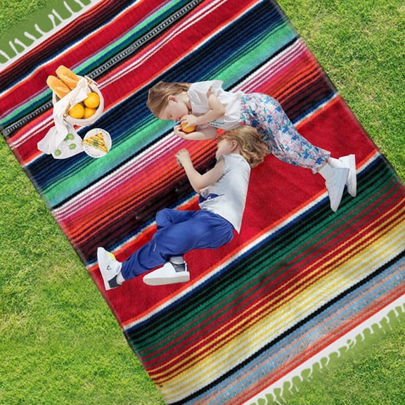 Vacemry Under $5 Woven Throw Blanket, Multifunctional Cotton Cover for Sofa Bed, Lightweight Thin Layer for Outdoor Picnic, Reversible Pattern for Couch Decor, Versatile Cover for Office Dormitory