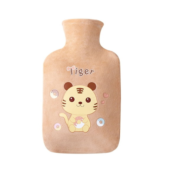 Vacemry 500ml Rubber Hot Water Bottle with Flannel Cover, Warm Compress for Belly, Muscles, Joint Pain, Leakproof Wide Mouth, Soft Cover Prevents Burns, Reusable for Cold Therapy, Winter Warmth