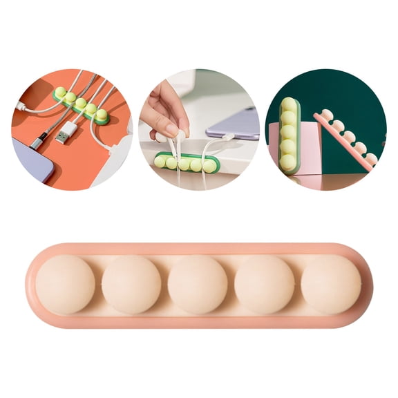 Vacemry 5Pcs Cable Manager,Cable Management Organizer, Silicone Wire Holder for Desk, TV, Computer, Phone, Tidy Cords, Easy Install, No Tools Needed