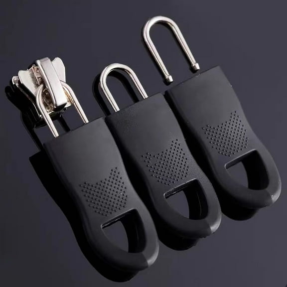 Vacemry 5Pcs Detachable Zipper Pull,Universal Replacement Zipper Puller for Jackets and Bags, U-Shaped Metal Zipper Head with Plastic Grip, Easy Slide-On Installation, Durable Fix for Broken Zippers