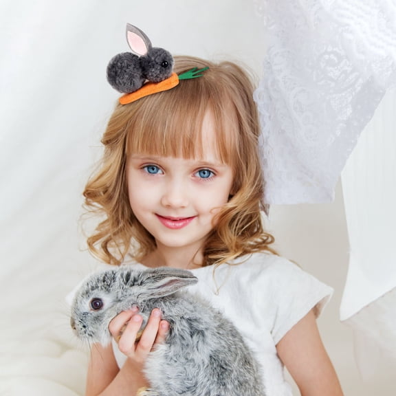 Vacemry 5Pcs Easter Hair Clip,Easter Hair Clip for Women Girls, Mini Plush Bunny Carrot Hairpin, Cute Children's Hair Accessory, Spring Festival Gift, Party Favor, Festive Hairstyle Decoration