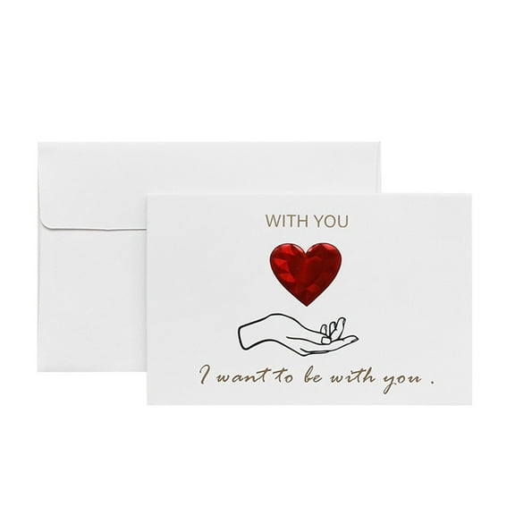 Vacemry 5Pcs Romantic Greeting Card,Letter I You Forever Design with Envelope, Thick Cardstock for Valentine's Day, Wedding, or Anniversary, es Love and Commitment