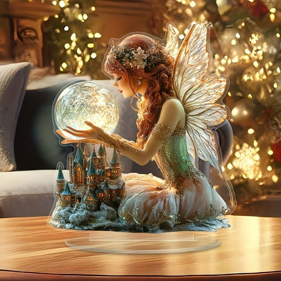 Vacemry Acrylic Desktop Ornament, Princess Tale Fantasy Desktop Figurine, Acrylic Girls Room Decor, Festival and Birthday Party Decoration, Cute Bedroom Shelf Ornament