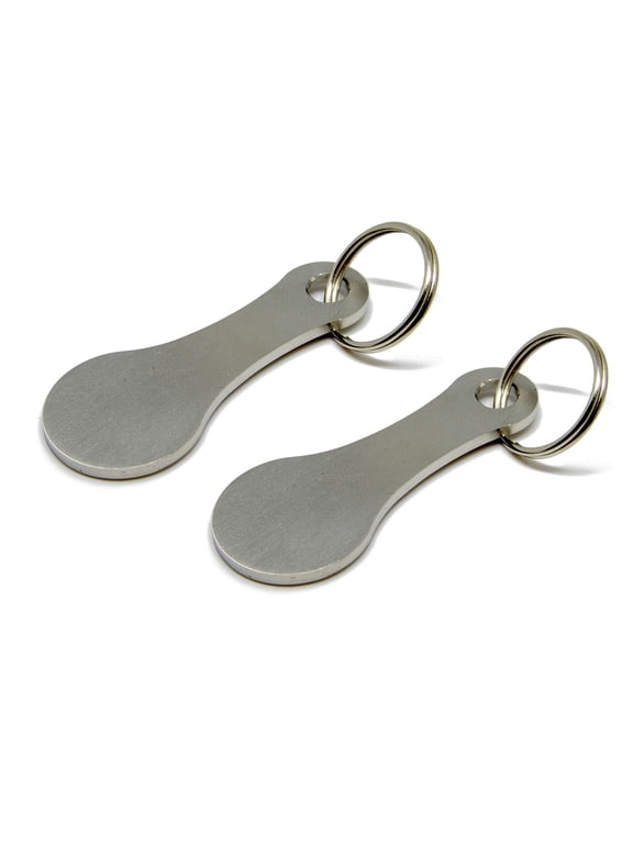Aluminum Alloy Key, 2 Pack Aluminum Alloy Shopping Cart Token Key Chain, Lightweight Rustproof Trolley Coin Keyring with Easy Detach Feature, Durable Metal Key for Grocery Store Market Use,