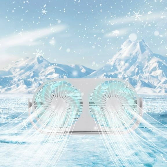 Vacemry Aromatherapy Desk Fan, Double Head Aromatherapy Desk Fan, USB Plug-In Fan with Essential Oil Diffuser, Quiet Oscillating Fan for Dormitory and Office, Adjustable Speed Fan