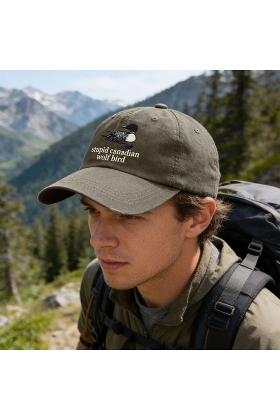 Baseball Cap, Unisex Baseball Cap with Wolf and Birds Graphic, Adjustable Hat for Running, Hiking, Cycling, Outdoor Sun Protection and Casual Sporty Style