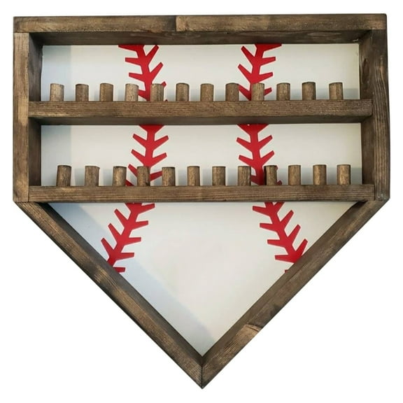 Vacemry Baseball Ring Display, Personalized Championship Ring Display Frame for Baseball, Wall Mounted Showcase for Medals Balls, Custom Home Decor for Sports Fan, Easy Assemble Wooden Display,