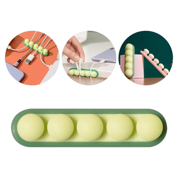 Vacemry Cable Manager, Pea Shape Silicone Cable Clip, Cord Organizer for Desk TV Computer Phone Charger Cables, Self-Adhesive Wire Manager