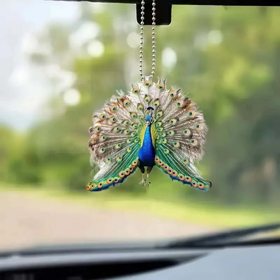 Vacemry Car Pendant, 2D Flat Car Pendant Decoration, Acrylic Rearview Mirror Ornament, Cute Shape Hanging Charm for Vehicle, Personalized Car Accessory Gift for Friend