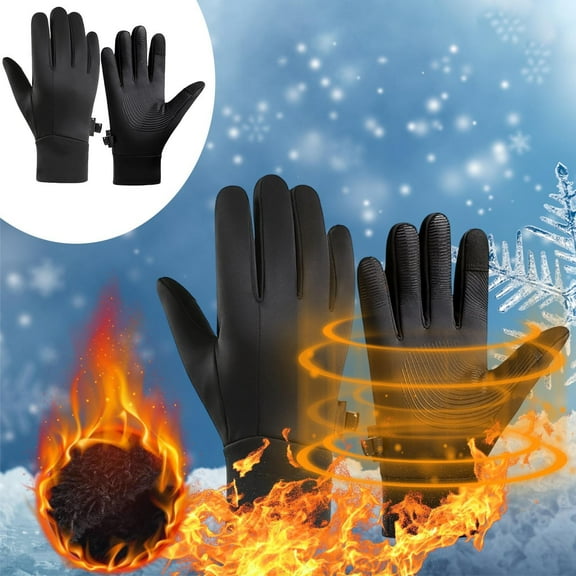 Vacemry Cold Weather Gloves, Windproof Thermal Gloves for Outdoor Use, Touchscreen Winter Gloves for Sports, Water Resistant Insulated Gloves, Anti Slip Grip Gloves, Fleece Lined Protection Gloves