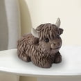 thumbnail image 1 of Vacemry Cow Statue, Scottish Highland Cow Resin Statue Decor, Realistic Hand Painted Cow Figurine for Home Shelf Desk, Cute Animal Sculpture for Farmhouse Rustic Decor, Standing or Lying Pose, 1 of 7