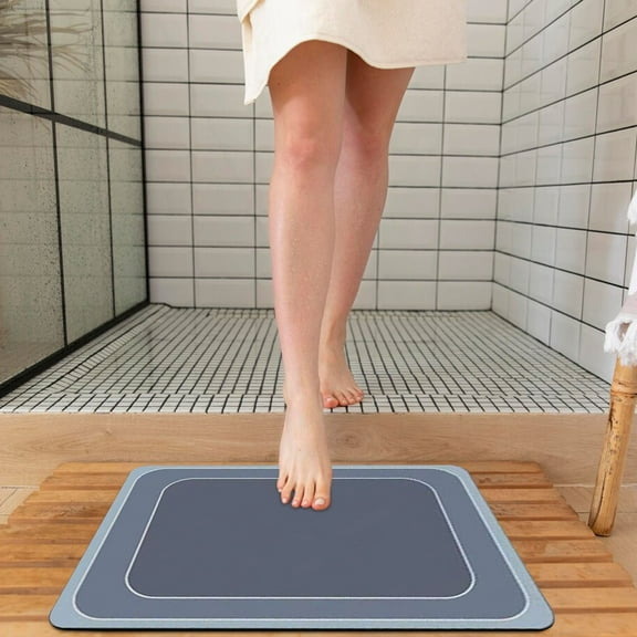 Vacemry Crystal Velvet Bathroom Rug, Super Absorbent Quick Dry Mat with Rubber Backing, Non-Slip Safety for Wet Floors, Easy Clean Resists Stains, Modern Design, 50x80cm, Enhances Bathroom Decor