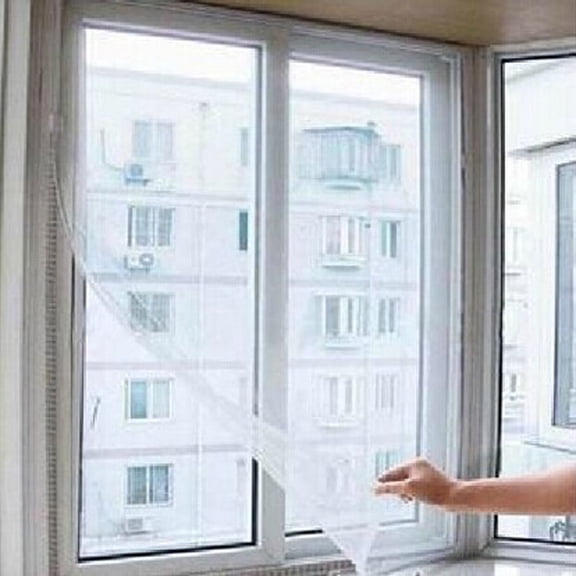 Vacemry DIY Mosquito Net Kit, Insect Fly Mosquito Window Net with Self Adhesive Tape, DIY Screen Mesh for Home, 130x150cm Bug Netting with 550cm Tape