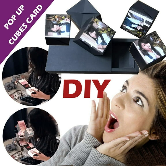 Vacemry DIY Surprise Photo Box, DIY Creative Surprise Bounce Photo Box Set, 8 Small Boxes Inside One Large Box, Personalized Gift for Companion Girlfriend Anniversary