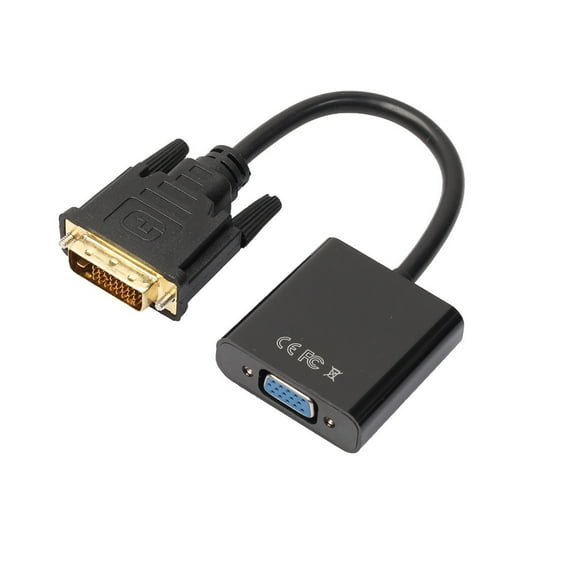 Vacemry DVI to VGA AdapterDVI-D 24+1 Pin Male to VGA 15Pin Female Active Cable Adapter Converter, Digital to Analog Signal Conversion for Monitor Projector, 20cm Length with Gold Plated