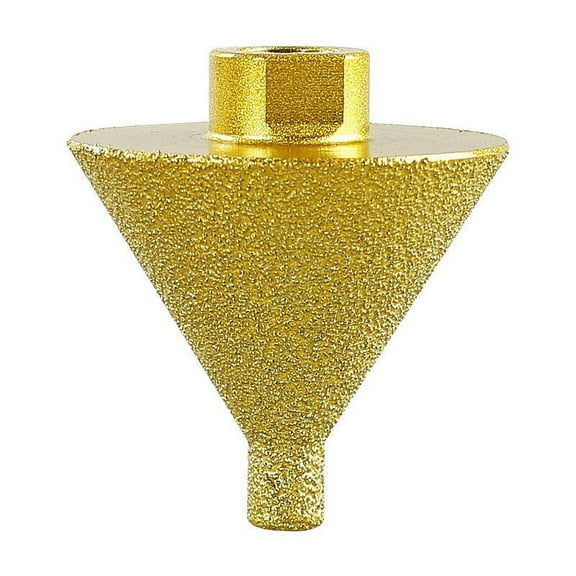 Vacemry Diamond Bit, Diamond Beveling Chamfer Bit for Angle Grinder, Brazed Diamond Tile Reamer for Ceramic Marble Quartz, M10 Thread Easy Installation, Dry Use No Water Needed