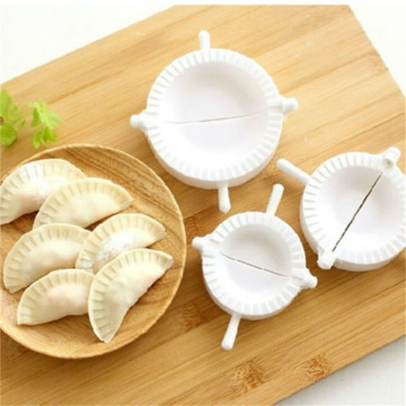 Vacemry Dough Press Makers, 3-Piece 3 Size Kitchen Dough Press for Dumplings, Pies, and Ravioli, Plastic Mold Tool for Easy and Uniform Pastry Making