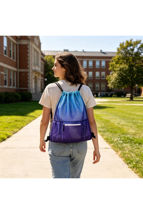 Drawstring Backpack Sports Backpack Drawstring Pocket Backpack Basketball Football Bag Beach Bag Cycling Hiking Teen Gym Travel Daypack Outdoor Casual Backpack