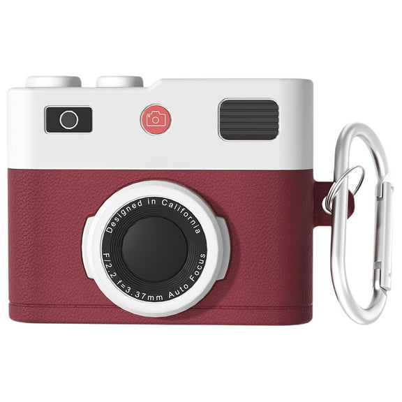 Vacemry Earphone Case, Cute Camera Shape Silicone Protective Cover for Wireless Earbuds, Soft Shock-Absorbent with Carabiner, Compatible with Pro 3rd Generation