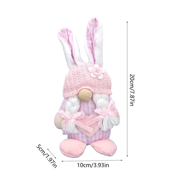 Vacemry Easter Bunny Doll, Plush Easter Bunny 2026 Stuffed Animal Holding Egg, Soft Pink Bunny Toy for Home, Car Decor, Spring Holiday Decoration and Cuddly Gift for All Ages