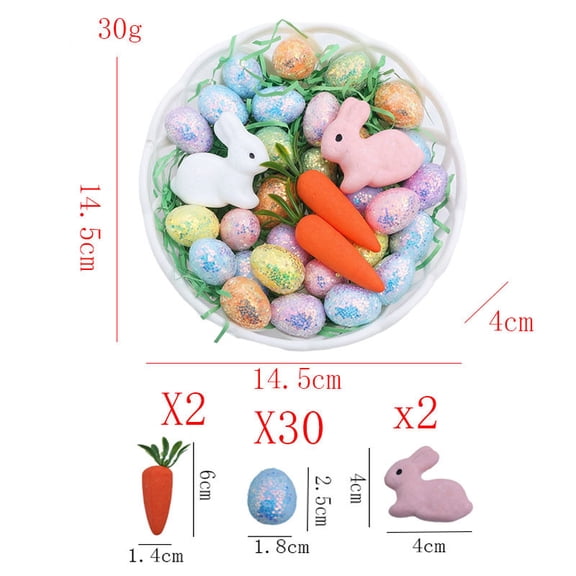 Vacemry Easter Egg Foam Party Set, Get ready for an egg-cellent Easter party with this bulk foam decoration set, packed with 30 colorful eggs, bunnies, and carrots, ideal for filling baskets,