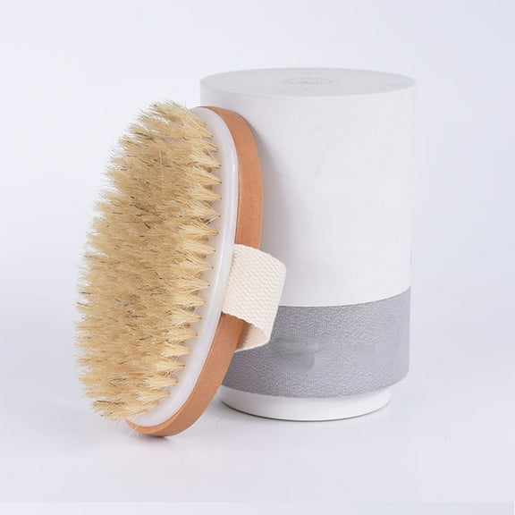Vacemry Exfoliating Bath Brush, Wooden Back Scrubber with Natural Bristles, Long Handle Shower Brush for Deep Cleansing, Medium Hardness Suitable for Sensitive Skin, Dry or Wet Use