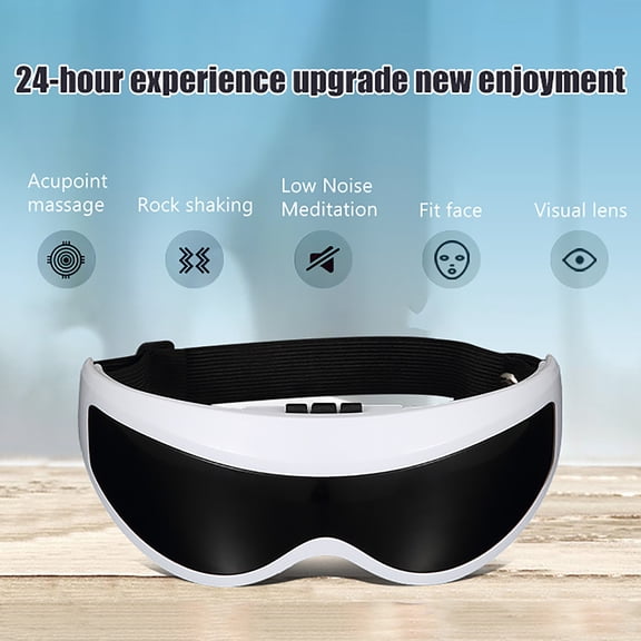 Vacemry Eye MassagerMagnetic Eye Massager with 9 Vibration Modes, Adjustable Headband for Eye Fatigue Relief, Portable Design with USB Power, Includes 22 Natural Magnets