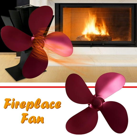 Vacemry Fan Blade Replacement, Aluminum Alloy Replacement Fan Blade for Heat Powered Stove Fan, Durable 4 Blade Design for Wood Stove, Fireplace, Easy Installation Replacement Part