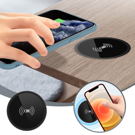 Vacemry Fast Wireless Charger, Wireless Charger, 15W Max Fast Charging Pad, Embedded Desktop Charging Station for Office Home Bedside Nightstand, Smart Phone Charger Pad, Slim Design, Safe Overheat