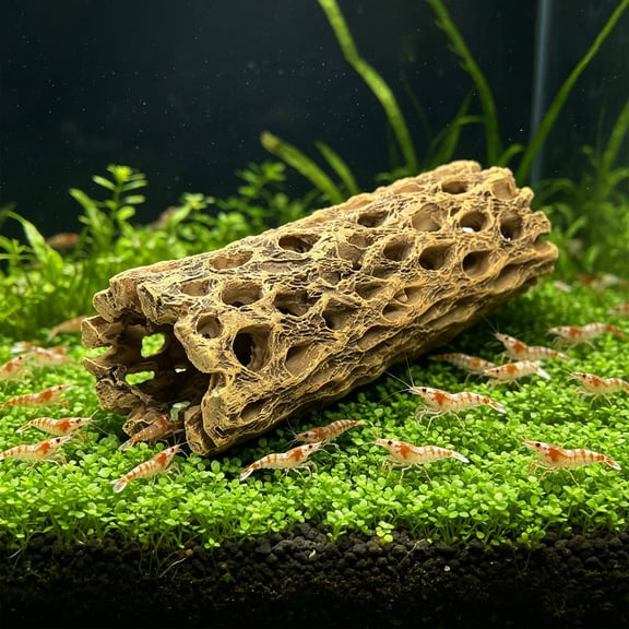 Vacemry Fish Tank Decor Hiding Cave, Cichlid Pot Fish Shelter Cave, Shrimp Den Shrimp Pot Pleco Timber Breeding Pot, Aquarium Decoration for Betta Fish Crayfish Guppy Loach Shrimp Hideout