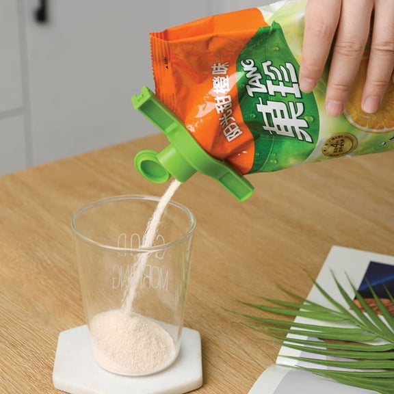 Vacemry Food Sealing Clip, Plastic Food Bag Sealing Clip with Spout Nozzle, Tea Coffee Snack Bag Closer, Airtight Freshness Preserver for Kitchen Pantry Storage, Double Gear Engagement Design