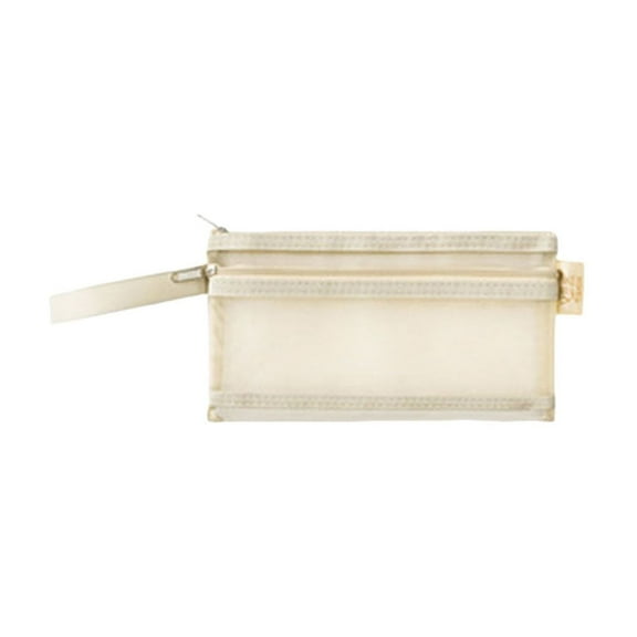 Vacemry Handheld Bag, Compact A6 Double Layer Handheld Mesh Bag, Mini Transparent Organizer with Two Sections for Pens, Makeup, Medicines, and Tiny Items, Perfect for Purse, Travel, and Daily Carry