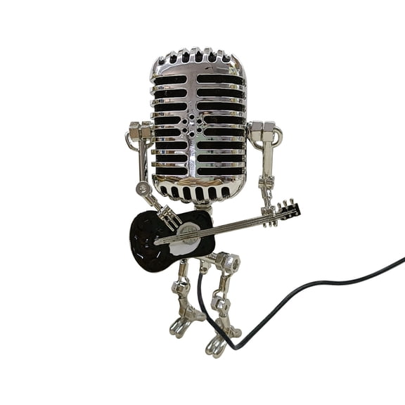 Vacemry Handmade Robot Table Lamp, Adjustable Joint Metal Desk Light with Vintage Design, Long-Lasting LED Illumination for Home Office and Bedside, Decorative Gift for Men and Collectors