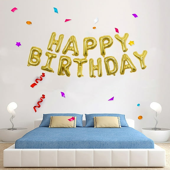 Vacemry Happy Birthday Letters, 16 Inch Foil Letter Balloons for Birthday Party, HAPPY BIRTHDAY Alphabet Set for Decorations, Large Rose Gold Letters for Celebration, Festive Party Balloons