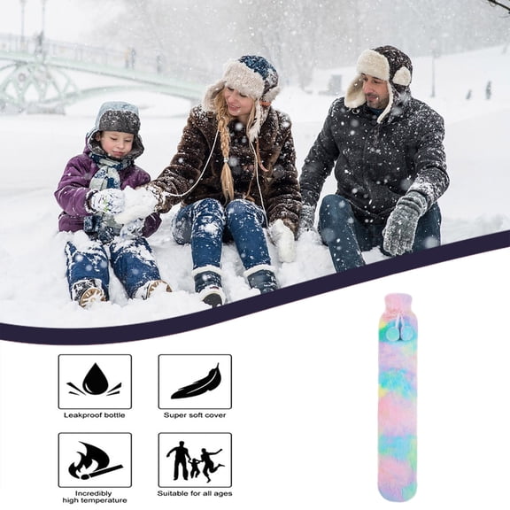 Vacemry Hot Water Bottle, Large Capacity Rubber Hot Water Bottle for Extended Warmth, 2 Liter Size for Full Body Comfort, Soft Cover for Cozy Bed Warming, Hand Warmer for Cold Relief